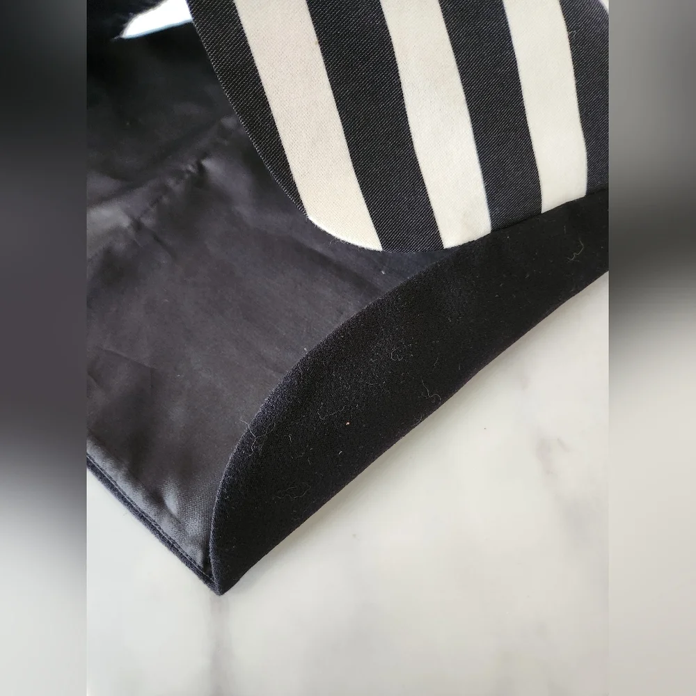 Kate Spade Live Colorfully striped top blouse gold zipper back short sleeve - Picture 6 of 8